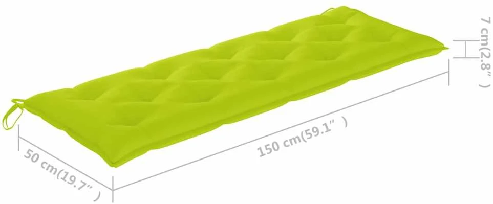 Sudedamas sodo suoliukas su pagalvėle, 159 cm, tikmedis
