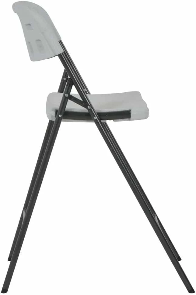 Sulankstomos baro kėdės, 2 vnt., baltos, HDPE ir plienas