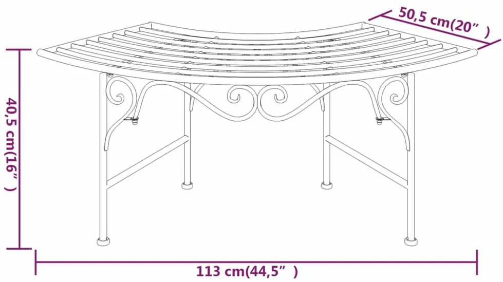Suoliukas aplink medį, juodos spalvos, 113cm, plienas