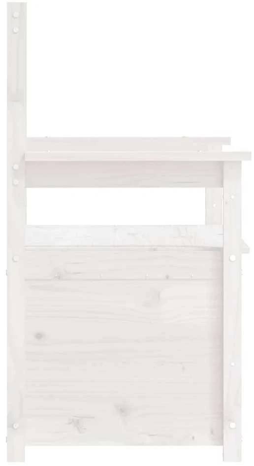Suoliukas, baltas, 112,5x51,5x96,5cm, pušies medienos masyvas