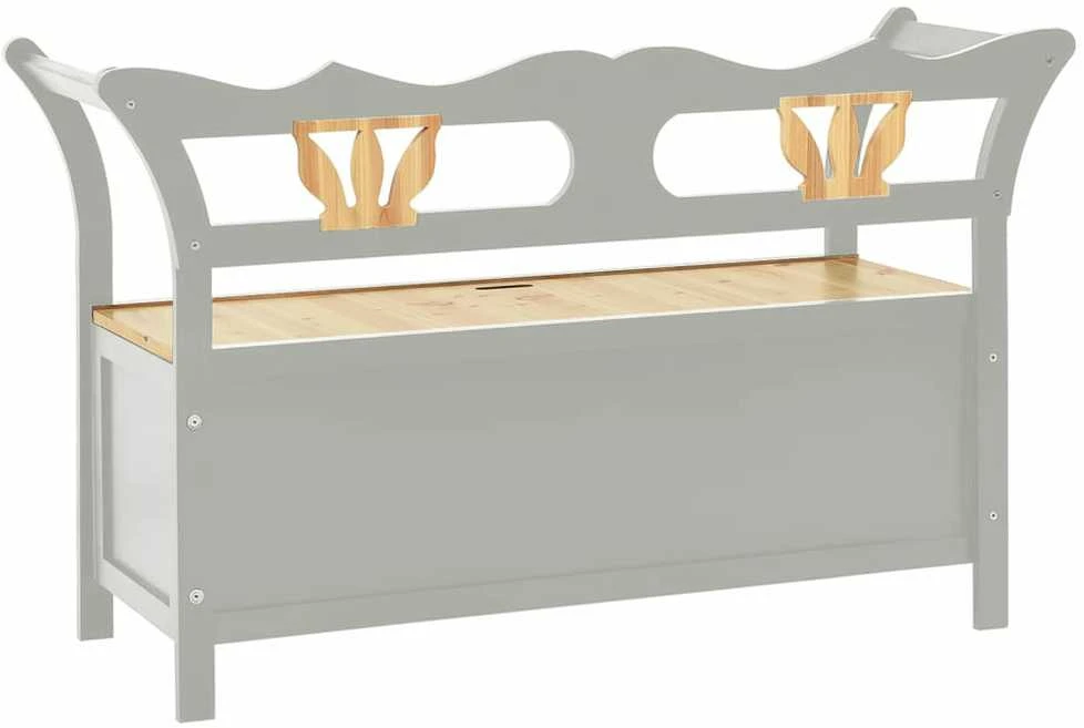 Suoliukas, pilkos spalvos, 107x45x75,5cm, eglės masyvas