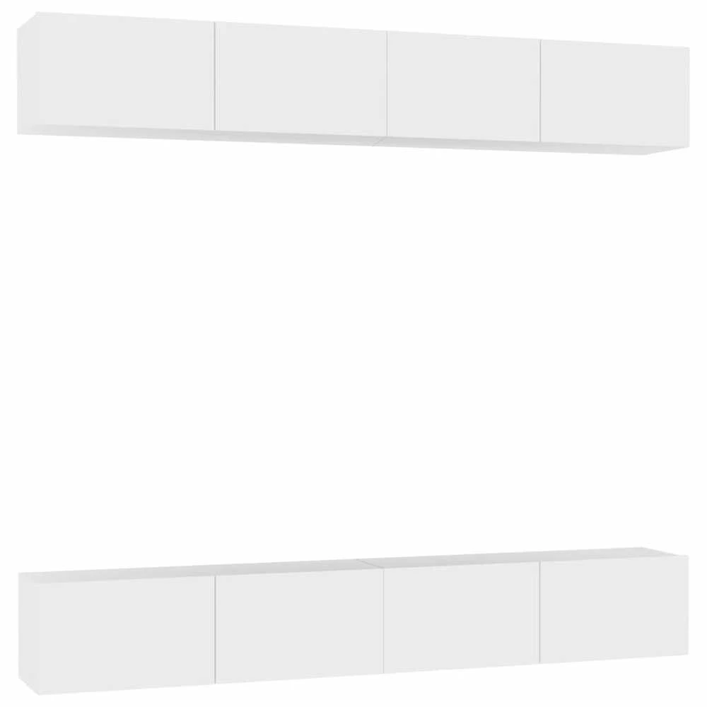 TV staliukas Televizoriaus spintelės, 4vnt., baltos, 100x30x30cm, mediena