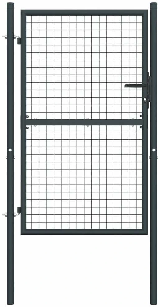 Tinkliniai sodo vartai, pilki, 100x225cm, galvanizuotas plienas