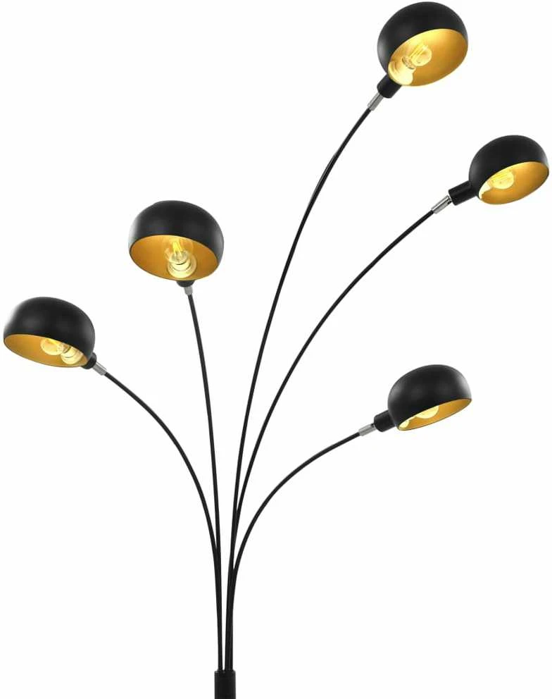 Pakabinamas šviestuvas Toršeras, juodos ir auksinės spalvos, 200cm, 5xE14 lemputės