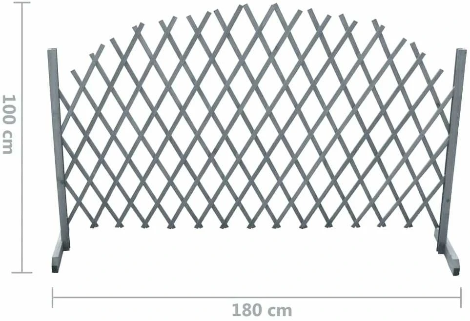 Treliažo tvora, pilkos spalvos, 1,8x1m, eglės medienos masyvas