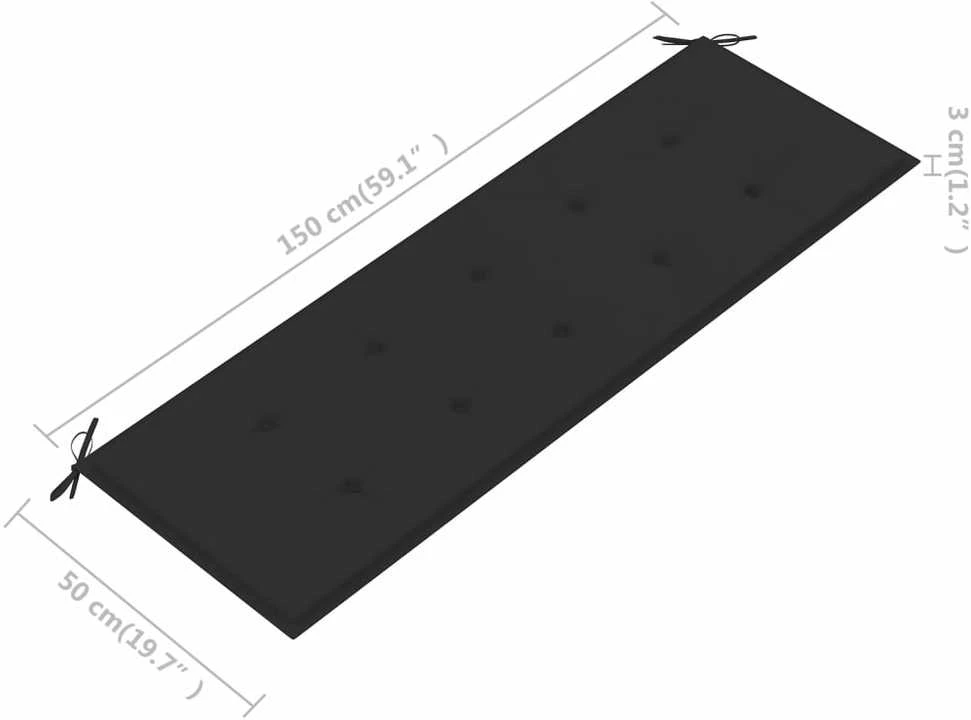 Trivietis sodo suoliukas su pagalve, 150cm, eukalipto masyvas