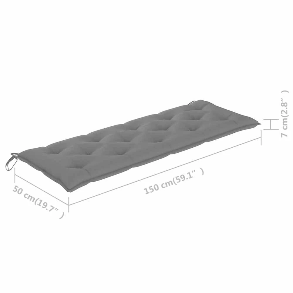Trivietis sodo suoliukas su pagalvėle, 150cm, eukalipto masyvas