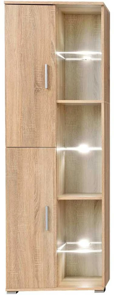 TV staliukas Sieninė TV sekcija su LED šviesomis, Sonoma ąžuolo mediena