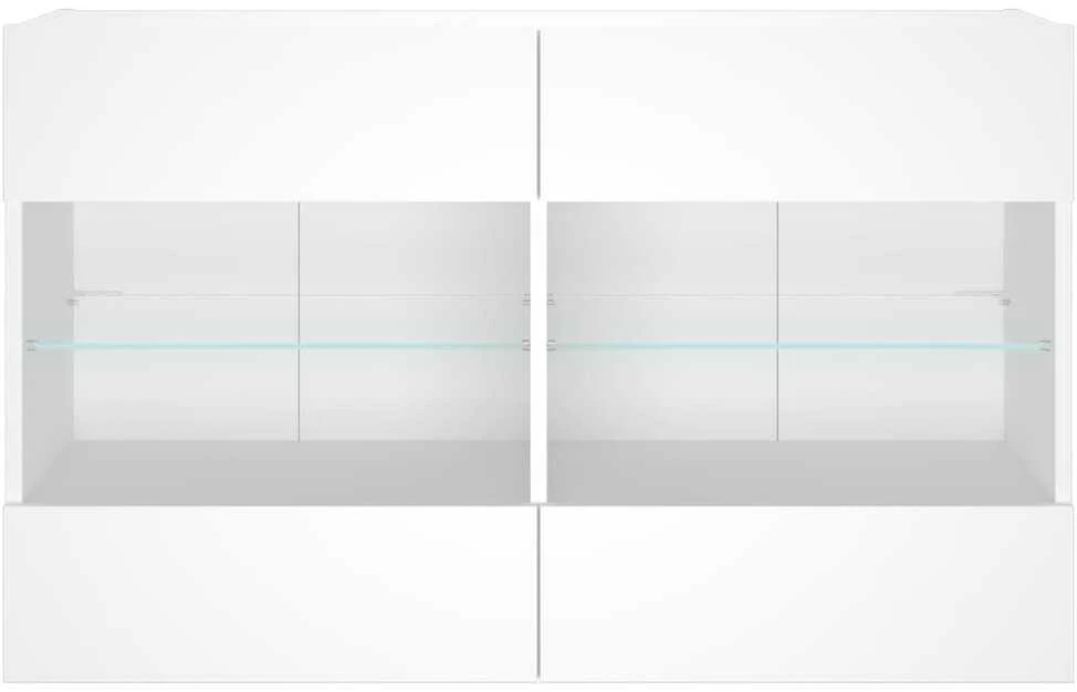 TV staliukas Sieninė TV spintelė su LED lemputėmis, balta, 98,5x30x60,5cm