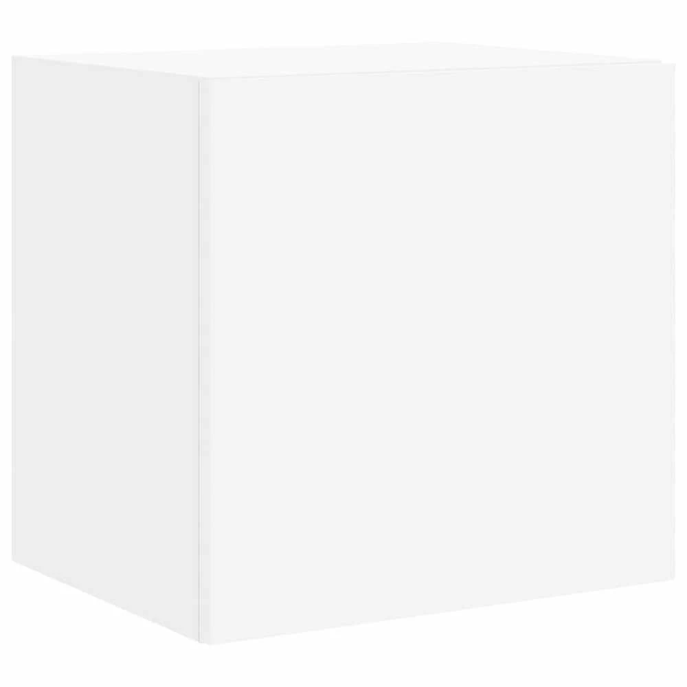 TV staliukas Sieninės TV spintelės su LED, 2vnt., baltos, 40,5x35x40cm
