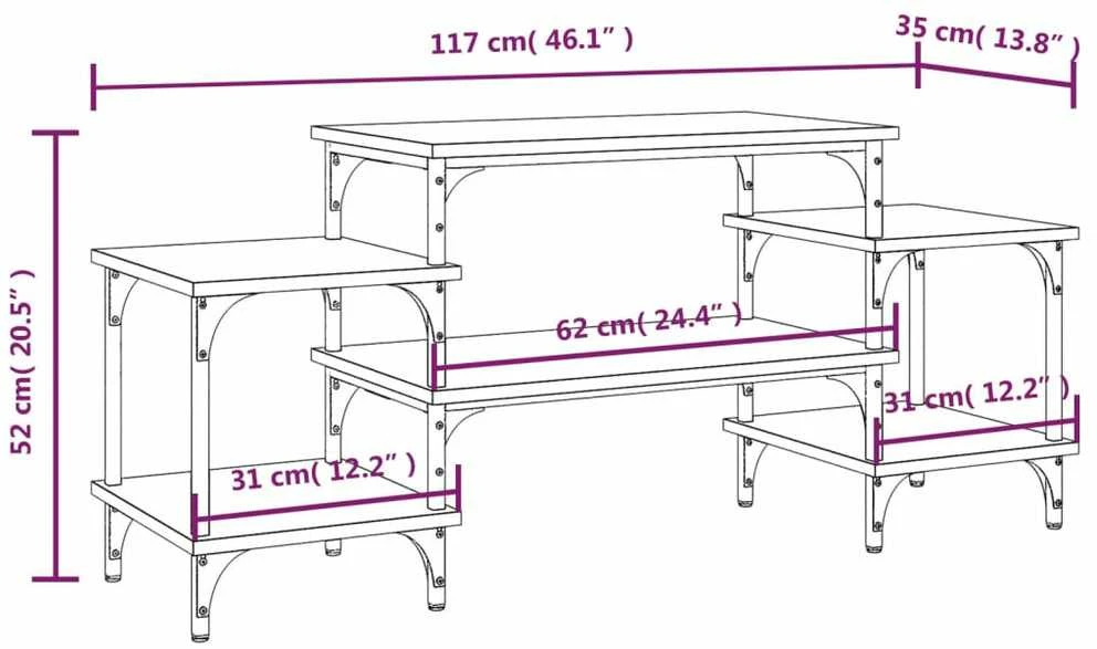 TV staliukas Televizoriaus spintelė, ąžuolo, 117x35x52cm, apdirbta mediena