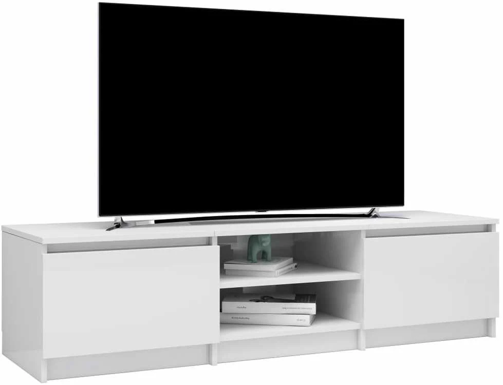 TV staliukas Televizoriaus spintelė, balta, 140x40x35,5cm, apdirbta mediena