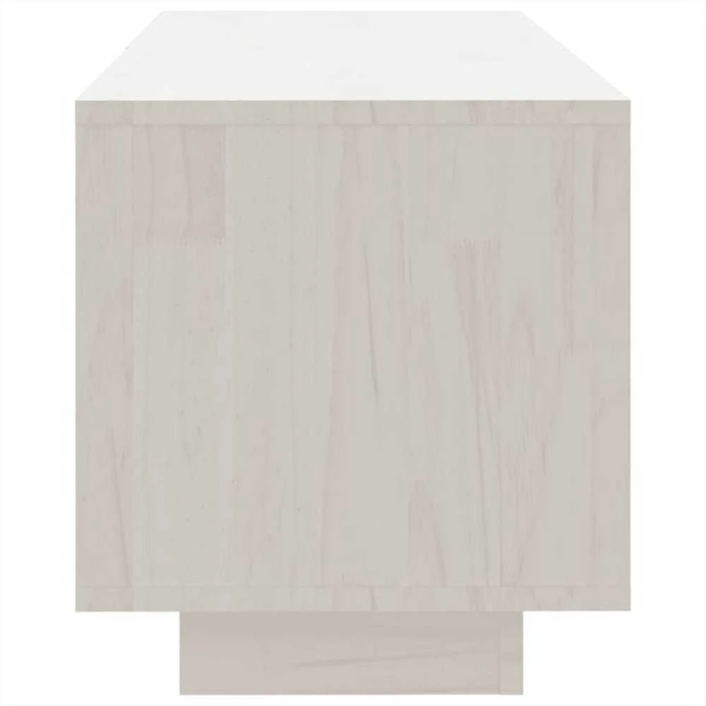 TV staliukas Televizoriaus spintelė, balta, 110x30x33,5cm, pušies masyvas
