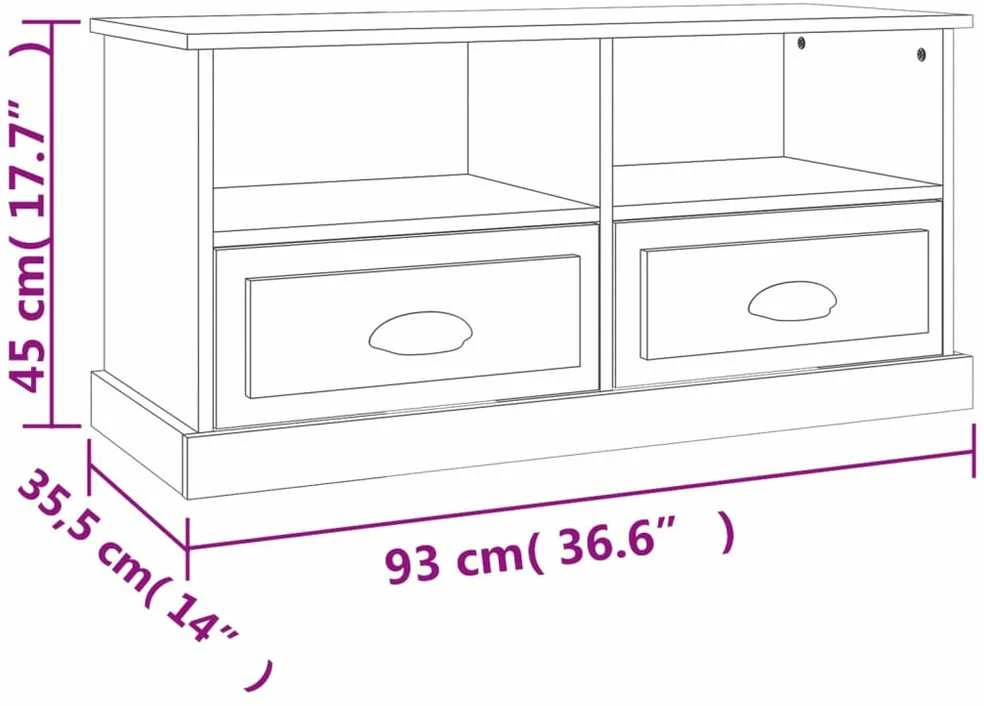 TV staliukas Televizoriaus spintelė, balta, 93x35,5x45cm, apdirbta mediena