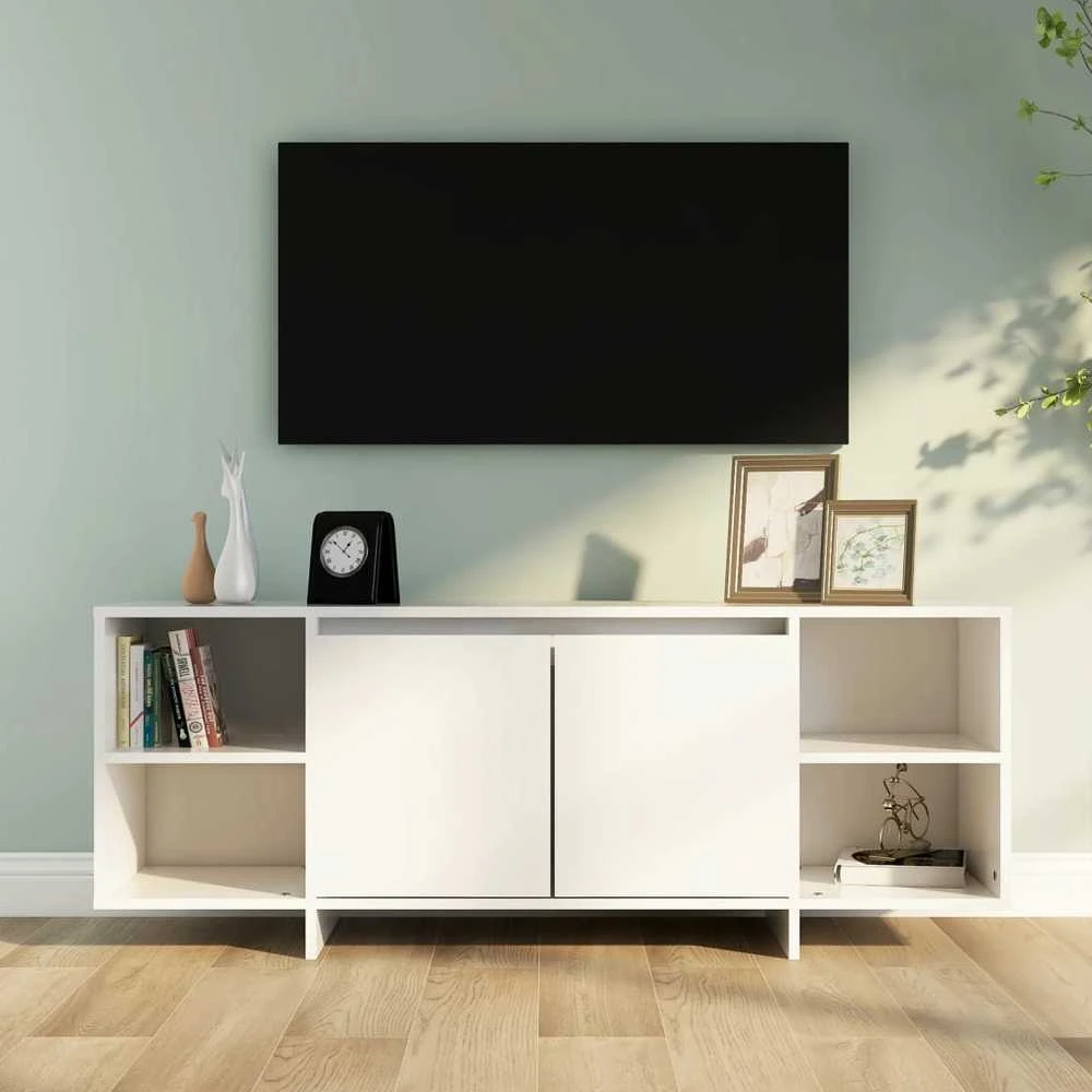 TV staliukas Televizoriaus spintelė, baltos spalvos, 130x35x50cm, MDP
