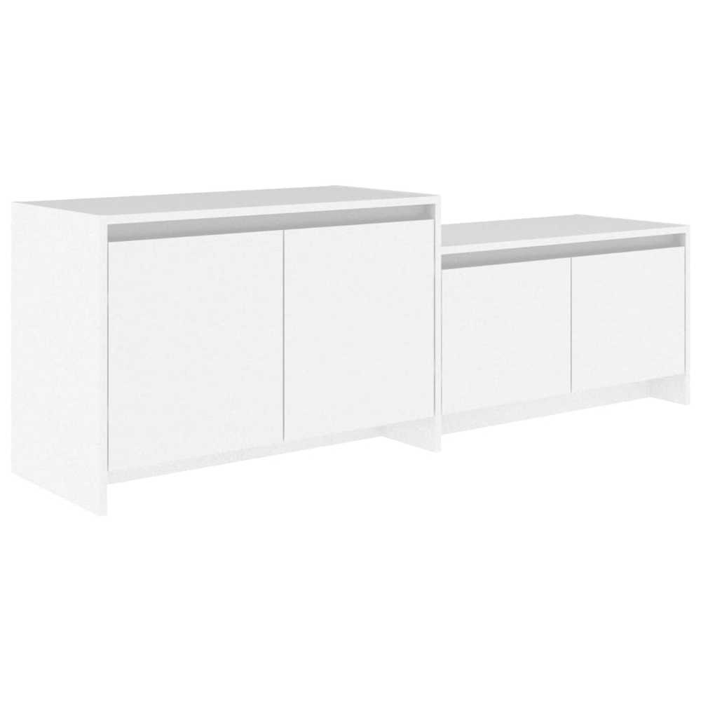 TV staliukas Televizoriaus spintelė, balta, 146,5x35x50cm, apdirbta mediena