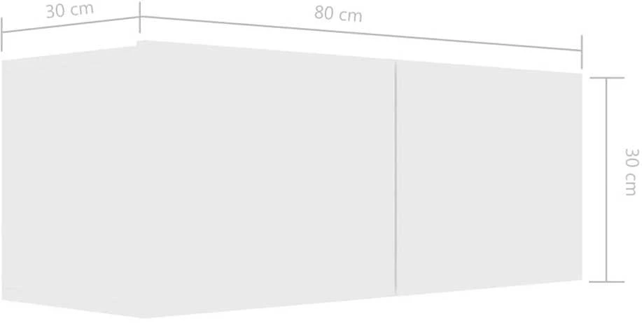 TV staliukas Televizoriaus spintelė, balta, 80x30x30cm, apdirbta mediena