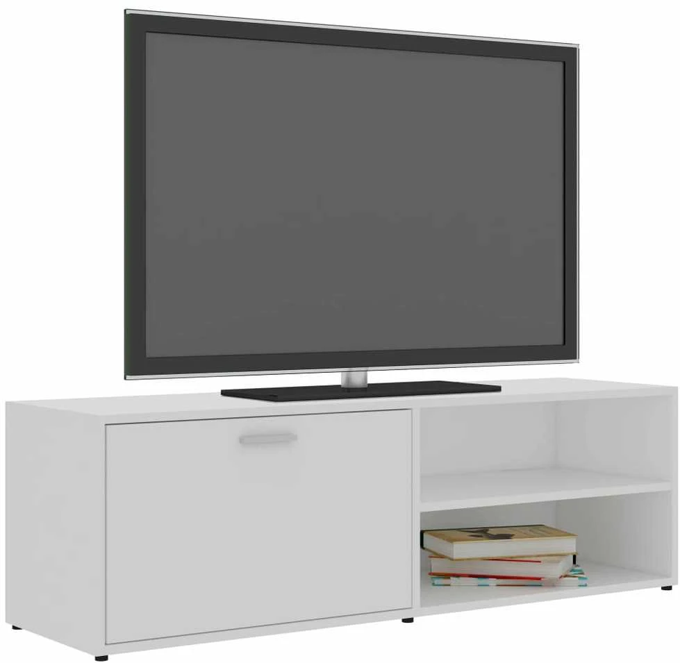 TV staliukas Televizoriaus spintelė, balta, 120x34x37cm, apdirbta mediena