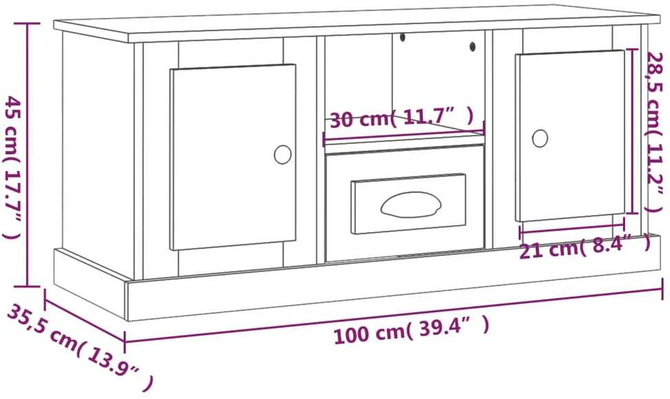 TV staliukas Televizoriaus spintelė, betono pilka, 100x35,5x45cm, mediena