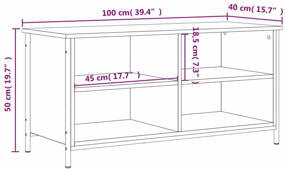 TV staliukas Televizoriaus spintelė, pilka ąžuolo, 100x40x50cm, mediena