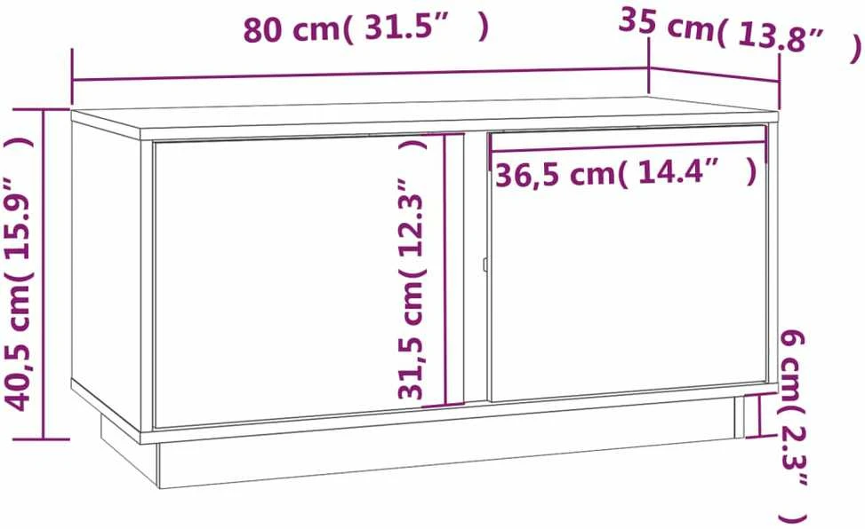 TV staliukas Televizoriaus spintelė, pilka, 80x35x40,5cm, pušies masyvas