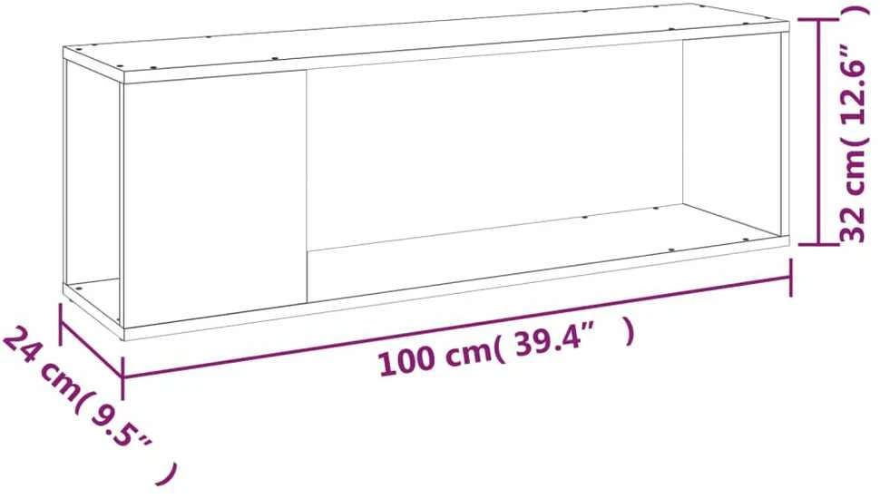 TV staliukas Televizoriaus spintelė, pilka ąžuolo, 100x24x32cm, mediena