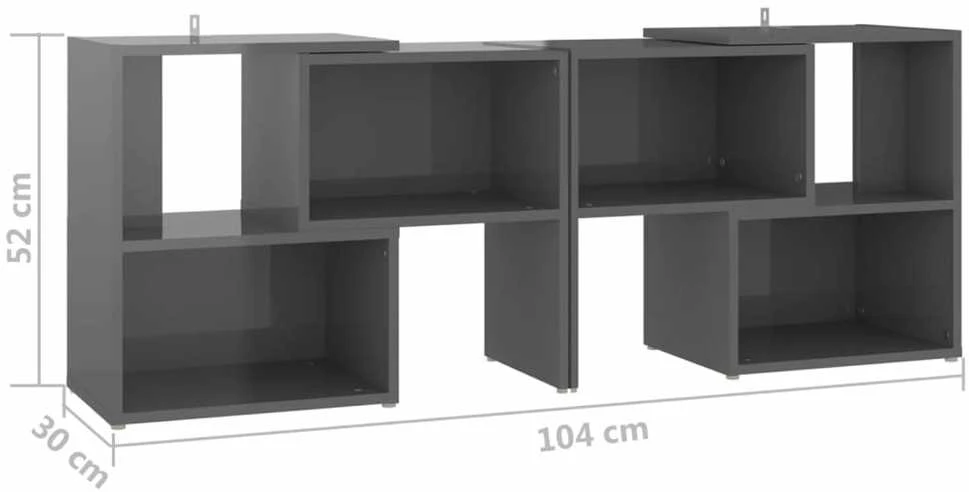 TV staliukas Televizoriaus spintelė, pilka, 104x30x52cm, apdirbta mediena