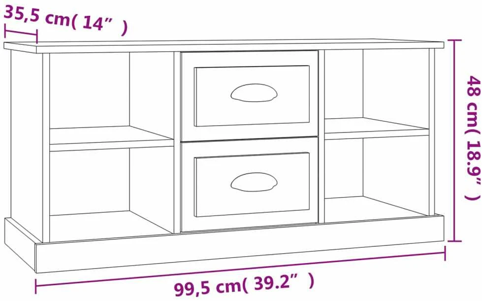 TV staliukas Televizoriaus spintelė, pilka ąžuolo, 99,5x35,5x48cm, mediena