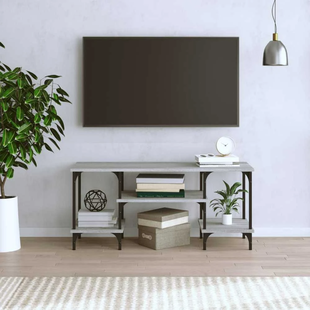 TV staliukas Televizoriaus spintelė, pilka ąžuolo, 102x35x45,5cm, mediena