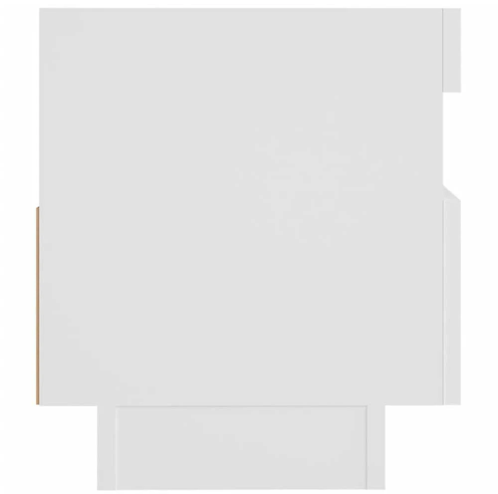 TV staliukas Televizoriaus spintelė su LED apšvietimu, balta, 80x35x40cm