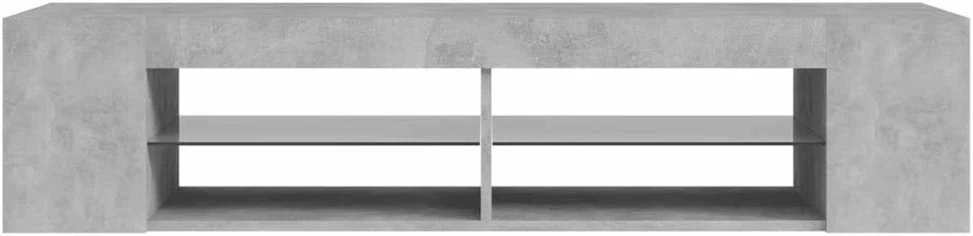 TV staliukas Televizoriaus spintelė su LED, betono pilka, 135x39x30cm