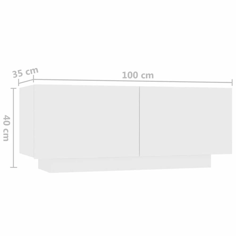 TV staliukas Televizoriaus spintelė su LED apšvietimu, balta, 180x35x40cm