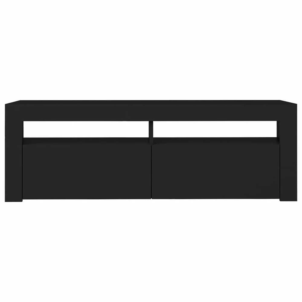 TV staliukas Televizoriaus spintelė su LED apšvietimu, juoda, 120x35x40cm