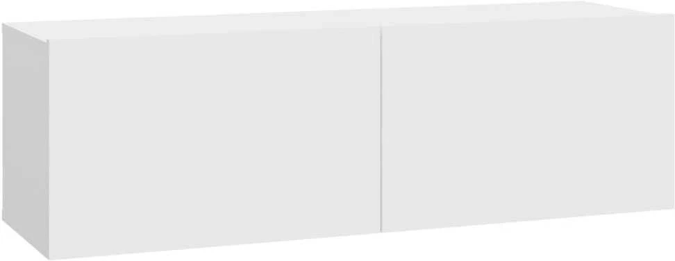 Sieninės TV spintelės, 2vnt., baltos, 100x30x30cm, mediena