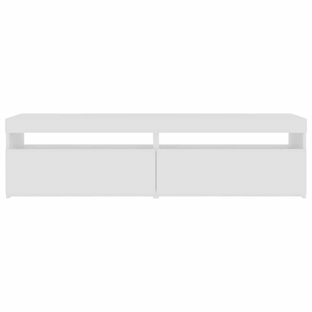 TV staliukas Televizoriaus spintelės su LED, 2vnt., baltos, 75x35x40cm