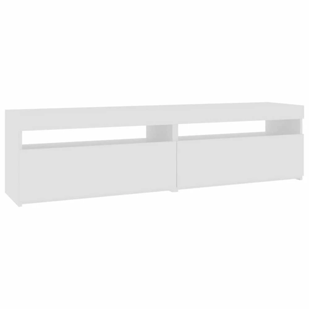 TV staliukas Televizoriaus spintelės su LED, 2vnt., baltos, 75x35x40cm