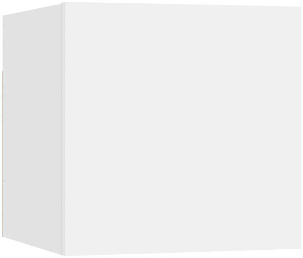 TV staliukas Televizoriaus spintelių komplektas, 5 dalių, baltas, mediena