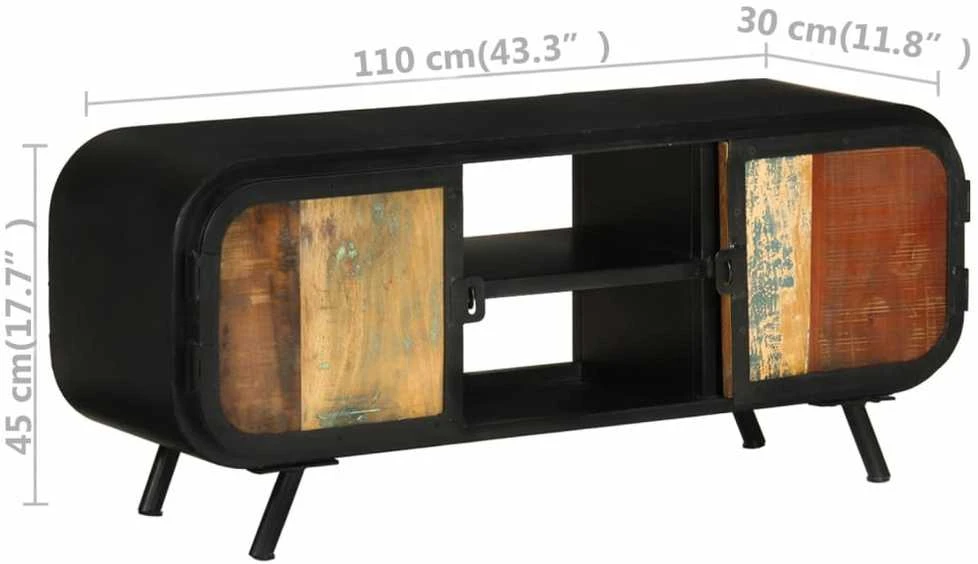 TV staliukas TV spintelė, 110x30x45cm, perdirbtos medienos masyvas