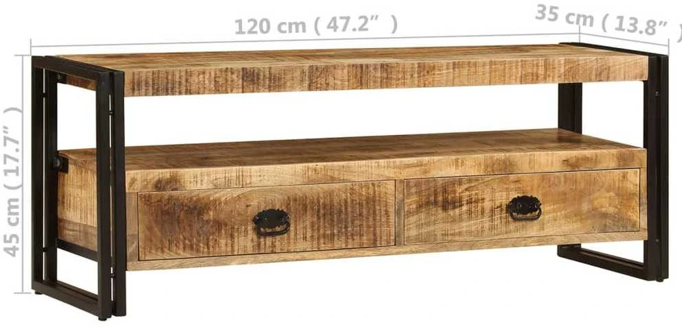 TV spintelė, 120x35x45cm, mango medienos masyvas