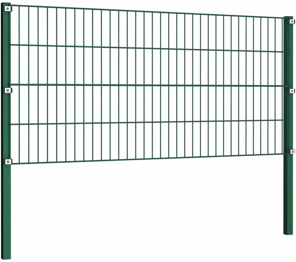 Tvoros segmentai su stulpais, žalios sp., 6,8x0,8m, geležis
