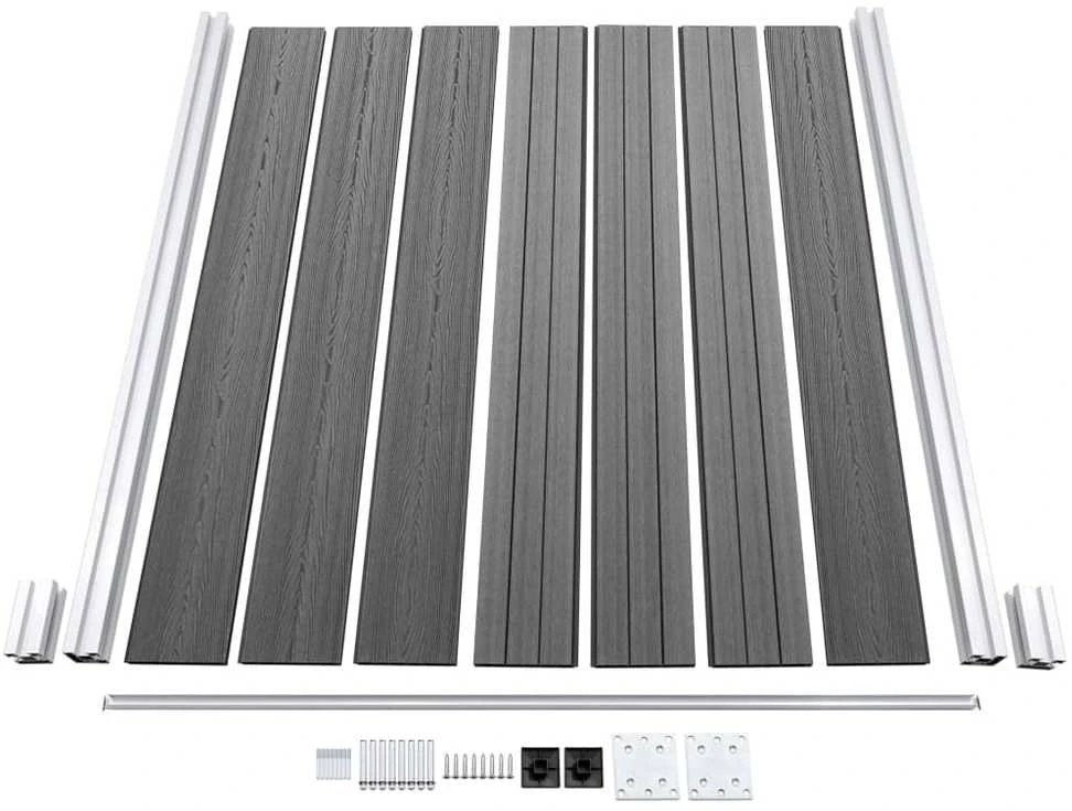 Tvoros segmentų rinkinys, pilkas, 353x146cm, WPC