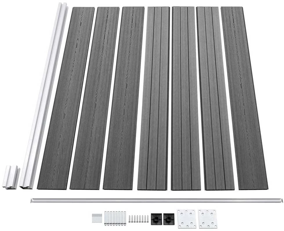 Tvoros segmentų rinkinys, pilkas, 526x146cm, WPC