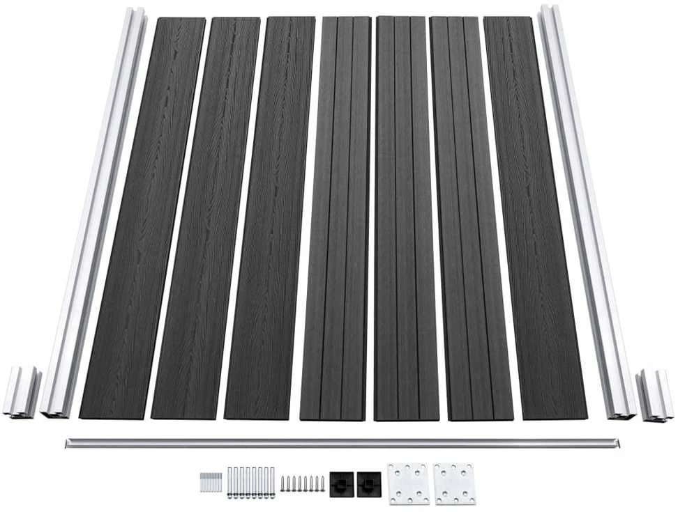 Tvoros segmentų rinkinys, pilkas, 699x146cm, WPC