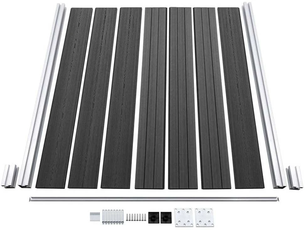 Tvoros segmentų rinkinys, pilkas, 872x146cm, WPC