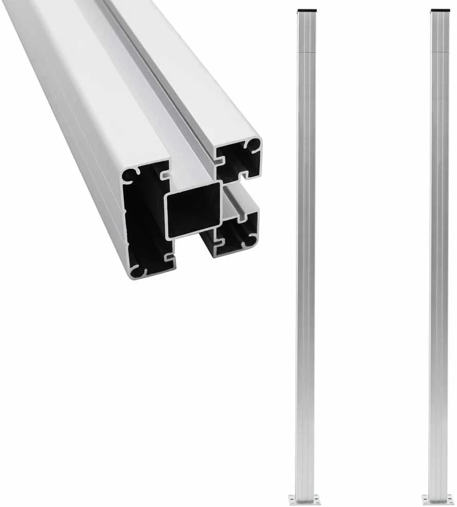 Tvoros stulpai, 2vnt., aliuminis, 185cm