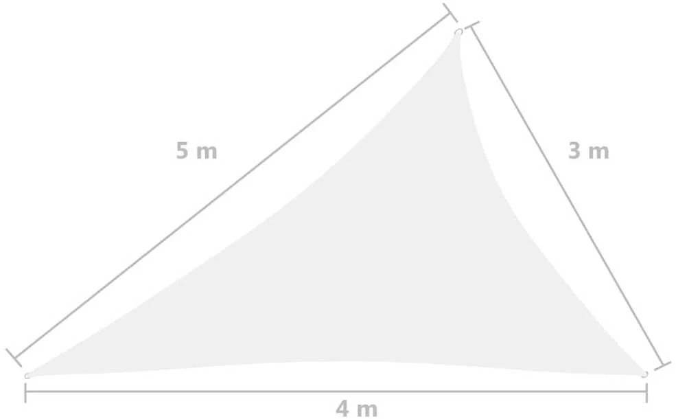 Uždanga nuo saulės, balta, 3x4x5m, oksfordo audinys, trikampė