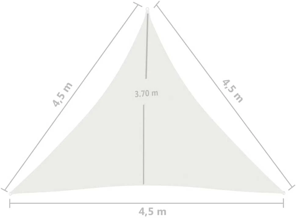 Uždanga nuo saulės, balta, 4,5x4,5x4,5m, HDPE, 160g/m²