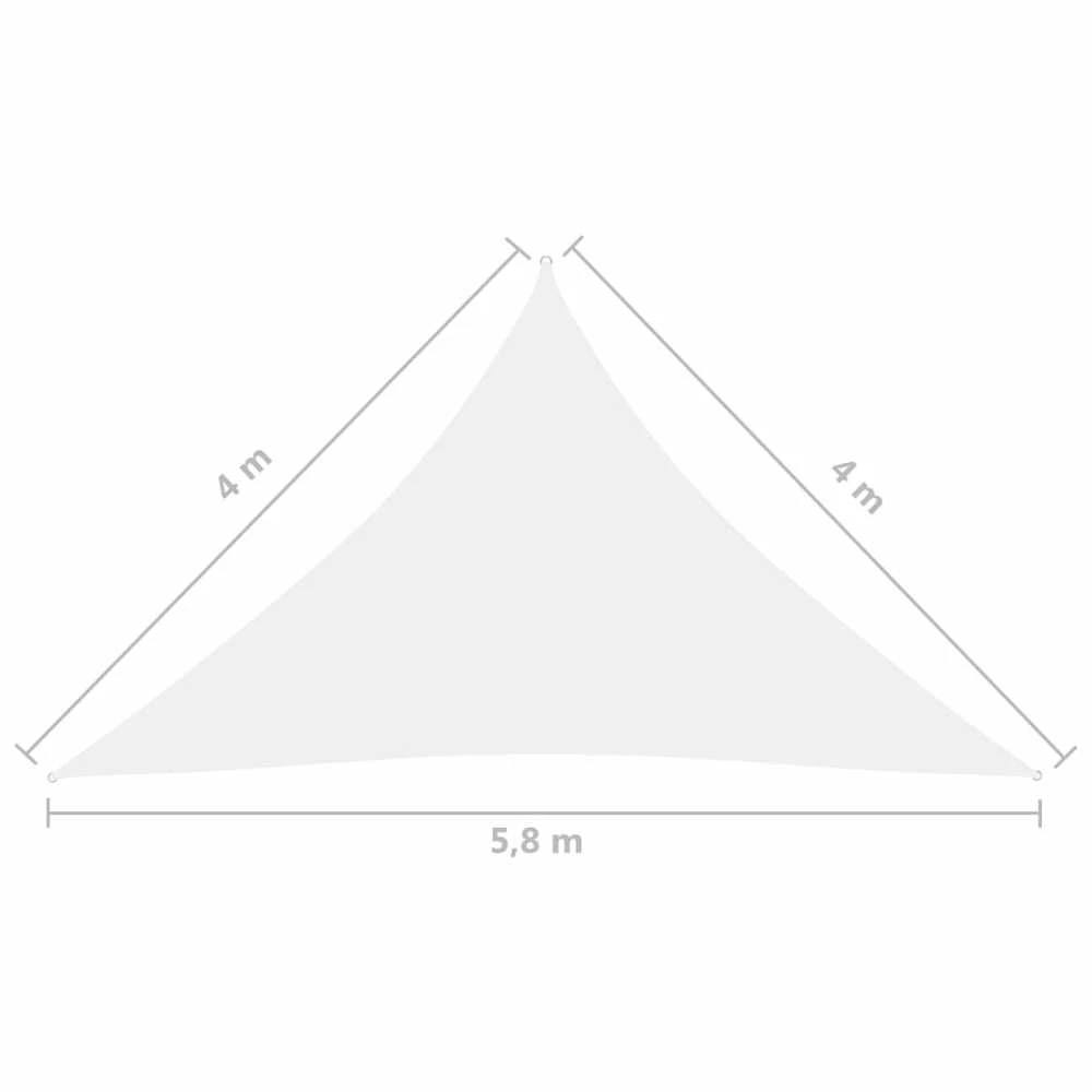 Uždanga nuo saulės, balta, 4x4x5,8m, oksfordo audinys, trikampė