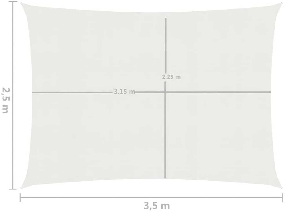 Uždanga nuo saulės, baltos spalvos, 2,5x3,5m, HDPE, 160g/m²