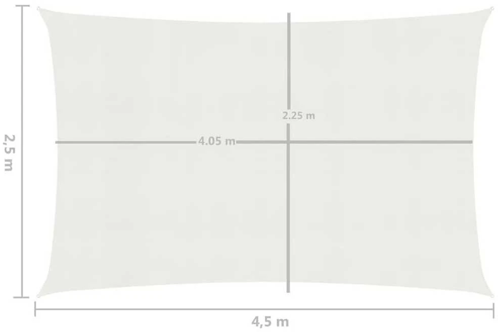 Uždanga nuo saulės, baltos spalvos, 2,5x4,5m, HDPE, 160g/m²